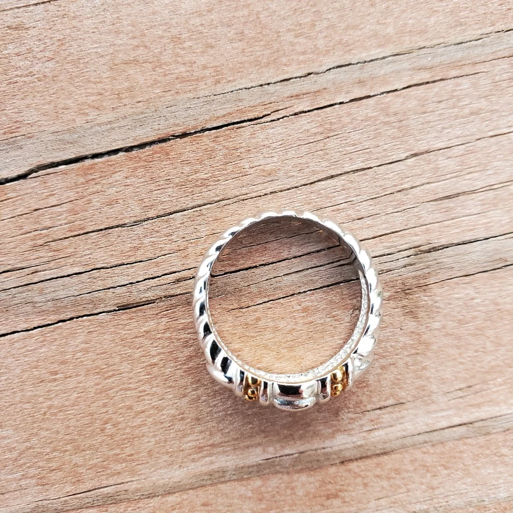 Vintage Silver & Gold Tone Ring (Size 6 1/2) - Picture 3 of 4